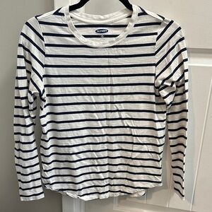 Old Navy Navy and White Striped Tee